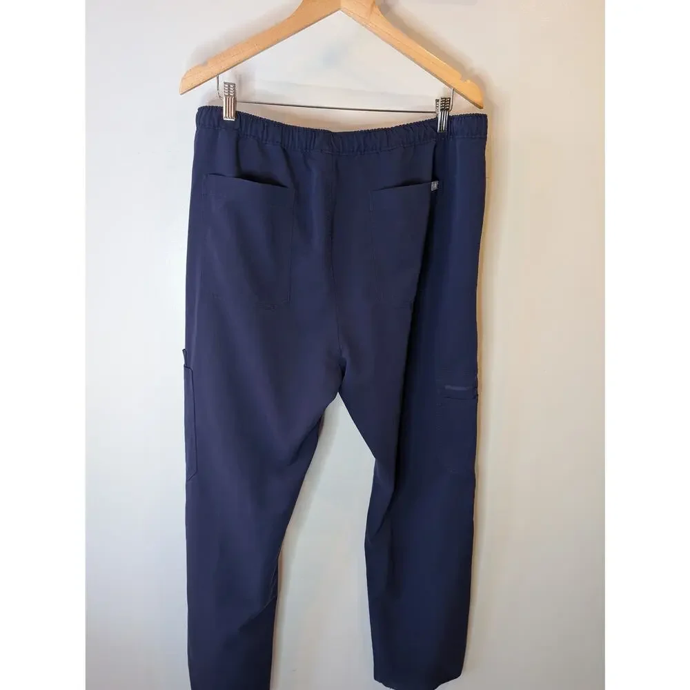 FIGS Technical Collection Scrub Pants Lot of 2 Navy Blue Drawstring XXL AS IS